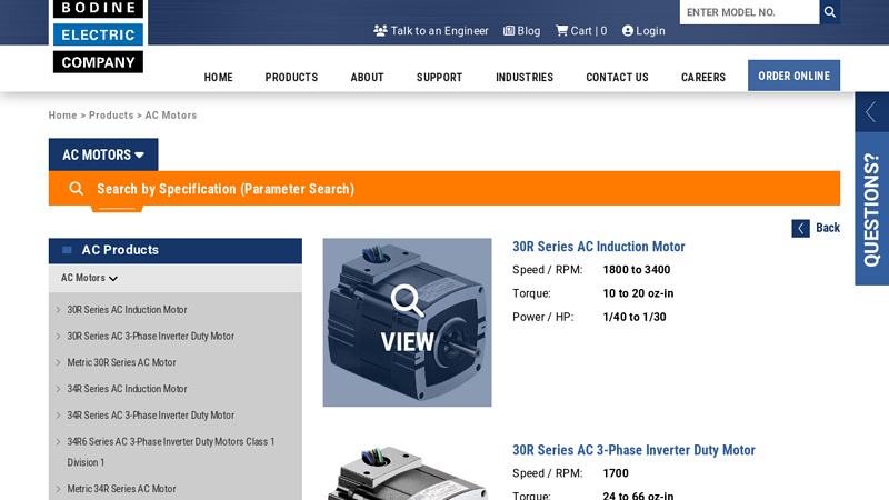 Shop Electric AC Motors From Bodine Electric Company