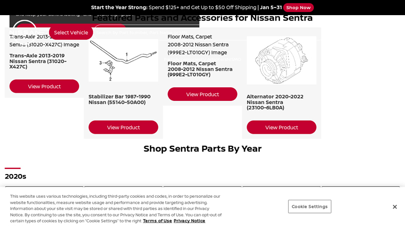 Shop Genuine OEM Parts and Accessories For All Nissan Sentra ...