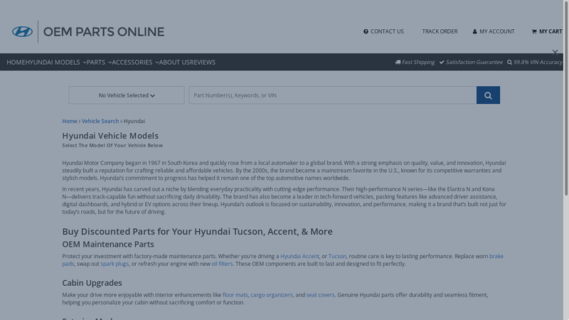 Shop Hyundai Parts & Accessories Online