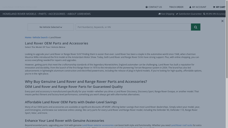 Shop Land Rover Parts Online