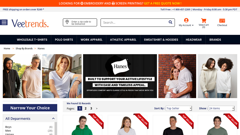 Shop Wholesale Hanes Apparel in Bulk