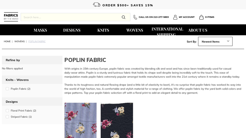 Shop Woven Poplin Fabric