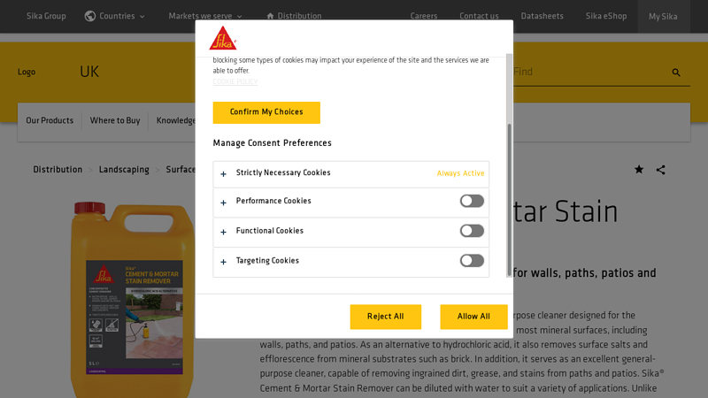 Sika® Cement & Mortar Stain Remover