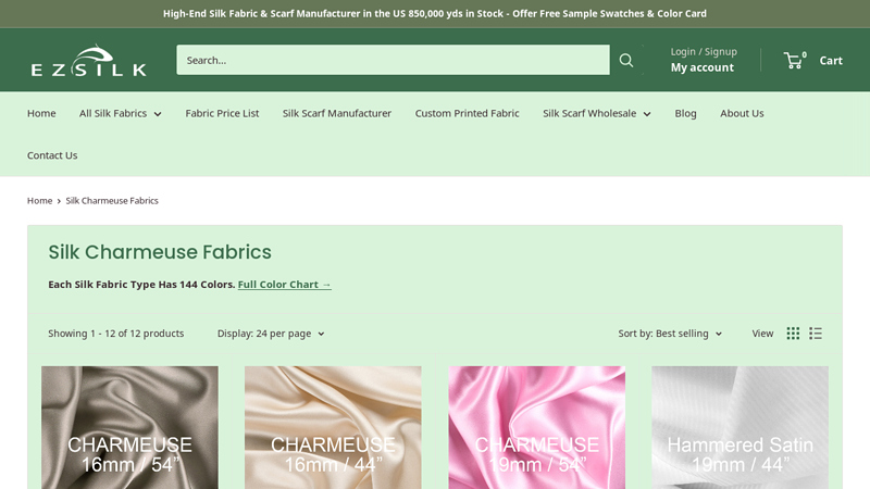 Silk Charmeuse Fabrics