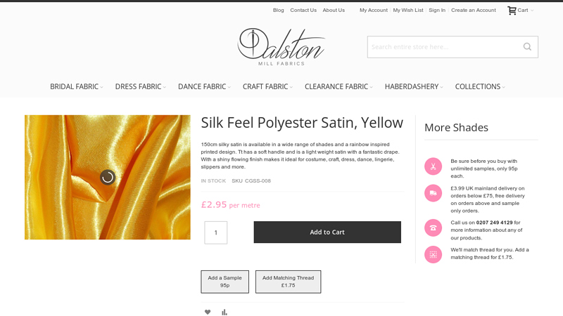 Silk Feel Polyester Satin, Yellow