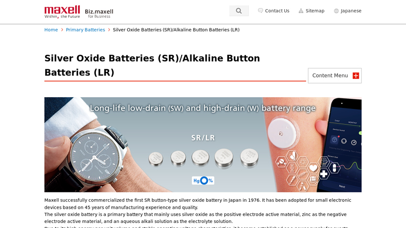Silver Oxide Batteries (SR)/Alkaline Button Batteries (LR)