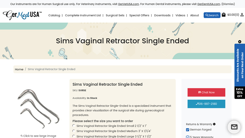Sims Vaginal Retractor Single-Ended