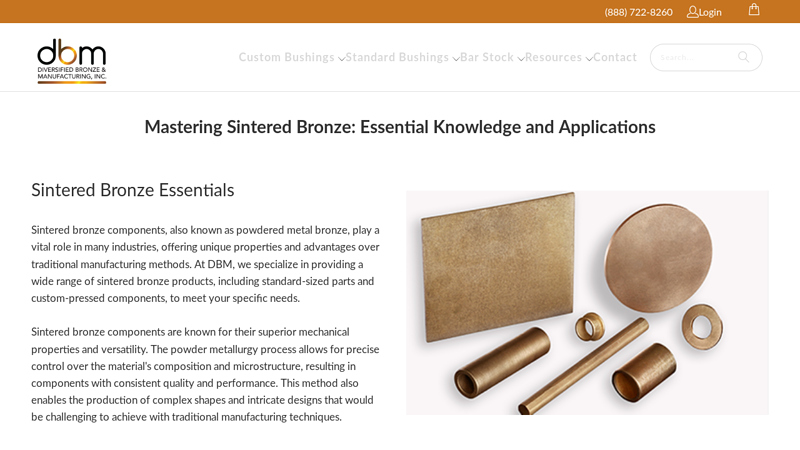 Sintered Bronze Bushings & Components