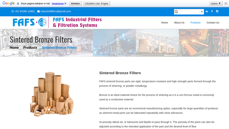 Sintered Bronze Filters