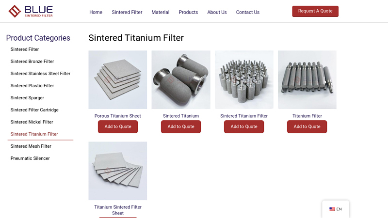 Sintered Titanium Filter