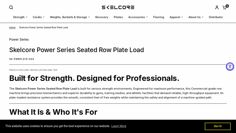 Skelcore Power Series Seated Row Plate Load