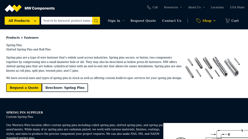 Slotted Spring Pins & Roll Pins