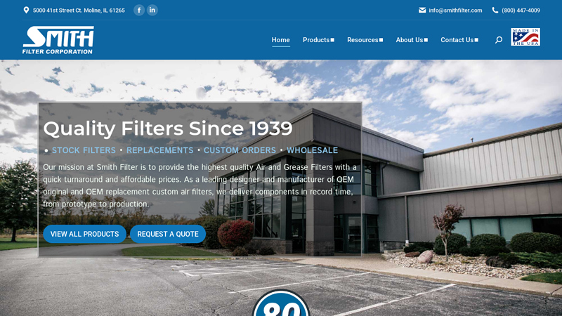 Smith Filter: Air and Grease Filter Manufacturer