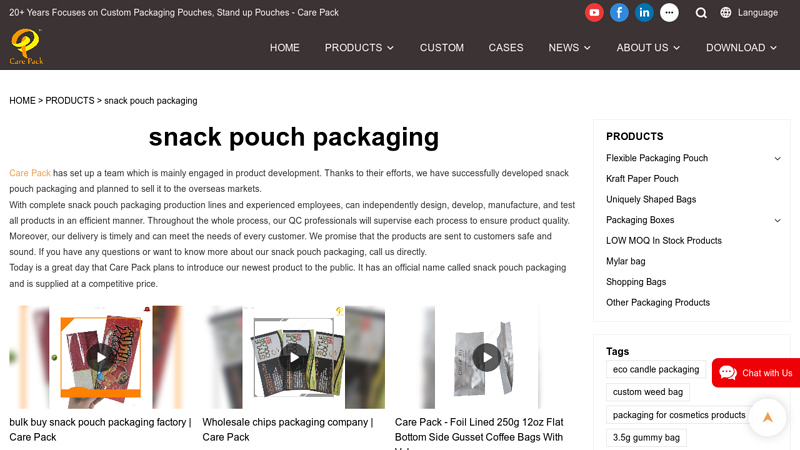 snack pouch packaging Manufacturer