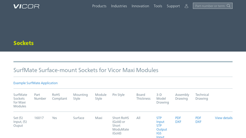 Sockets for Power Modules