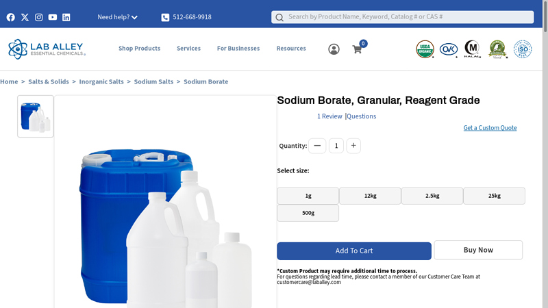 Sodium Borate, Granular, Reagent Grade