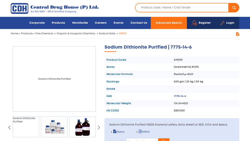 Sodium Dithionite Purified