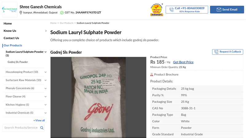 Sodium Lauryl Sulphate Powder