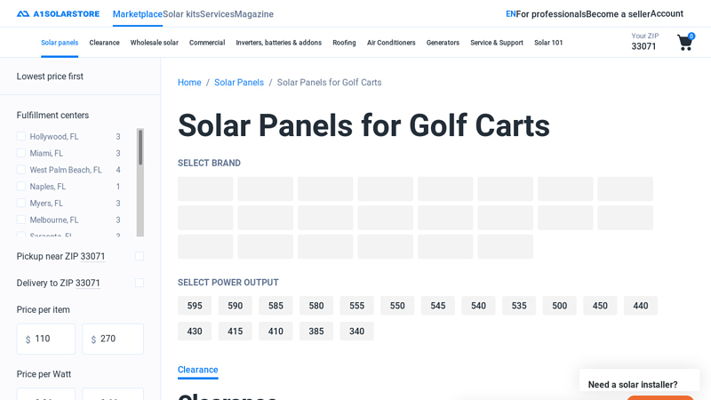 Solar Panels for Golf Carts