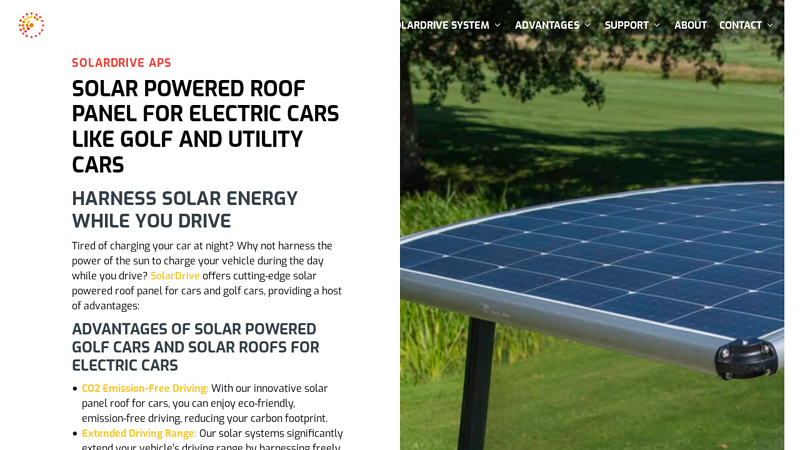 Solar powered panel roofs for cars and golf cars
