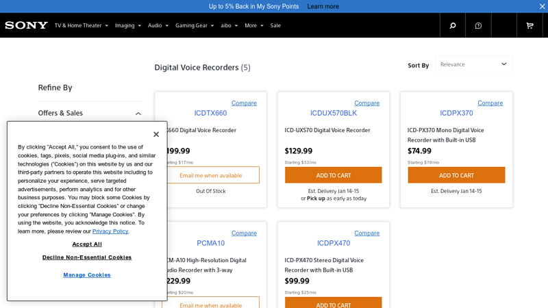 Sony Digital Voice Recorders