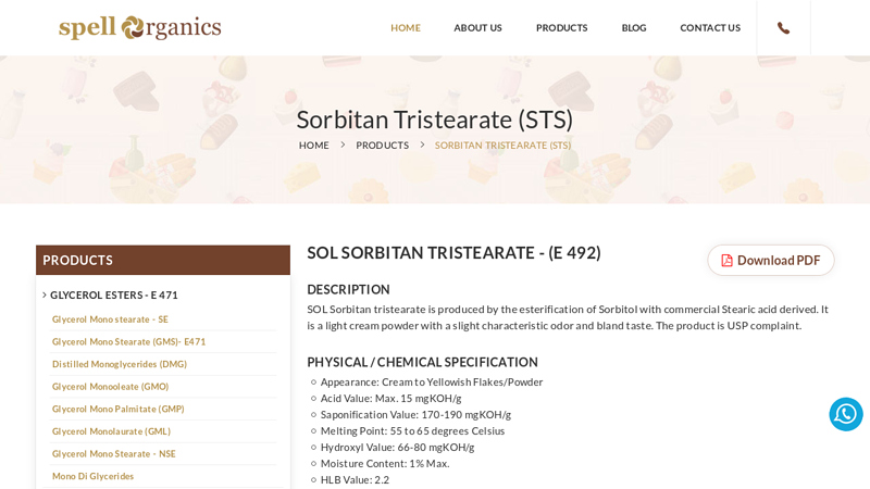 Sorbitan Tristearate Manufacturers In India
