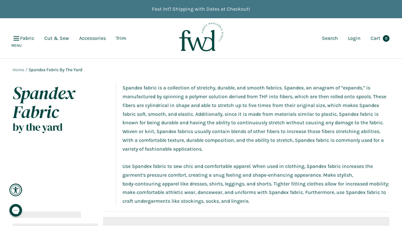 Spandex Fabric By The Yard