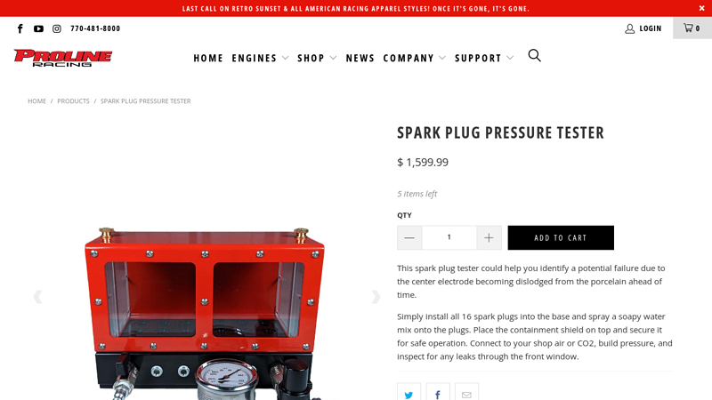 SPARK PLUG PRESSURE TESTER