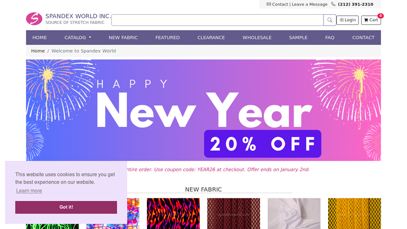 Specializing in high quality Spandex fabric.