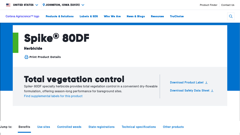Spike® 80DF Herbicide — Land Management