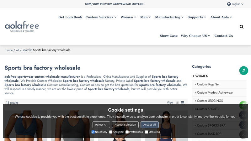 Sports bra factory wholesale