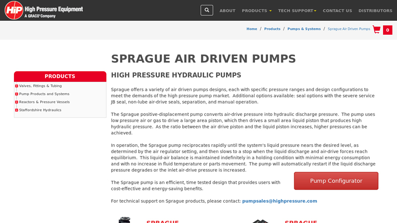 Sprague Air Driven Pumps