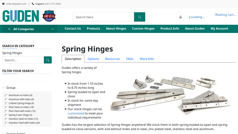 Spring Hinges for Industrial Doors & Cabinets