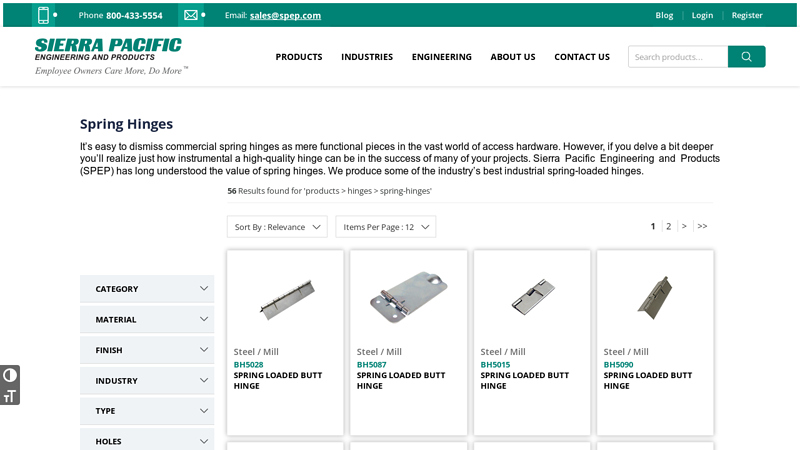 Spring Loaded Hinges