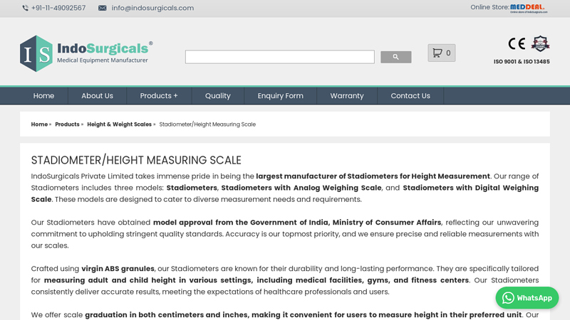 Stadiometer/Height Measuring Scale