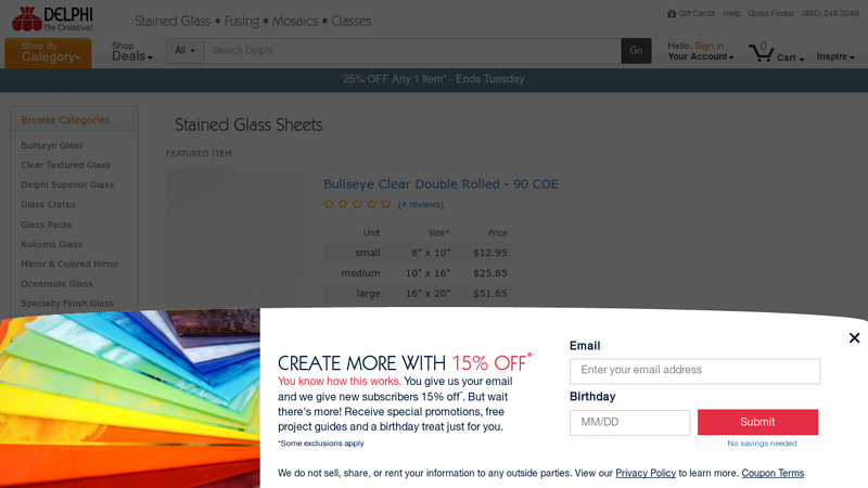 Stained Glass Sheets, Crates And Glass Packs