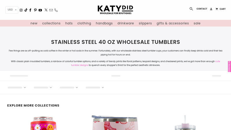 Stainless Steel 40 oz Wholesale Tumblers