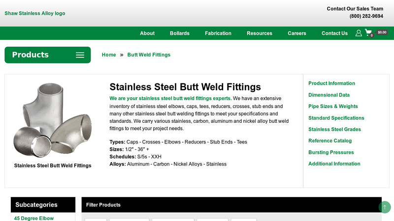 Stainless Steel Butt Weld Fittings