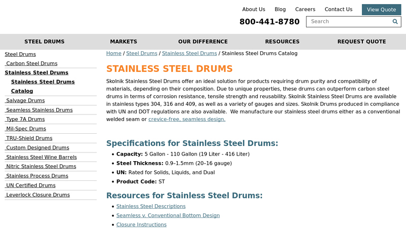 Stainless Steel Drums
