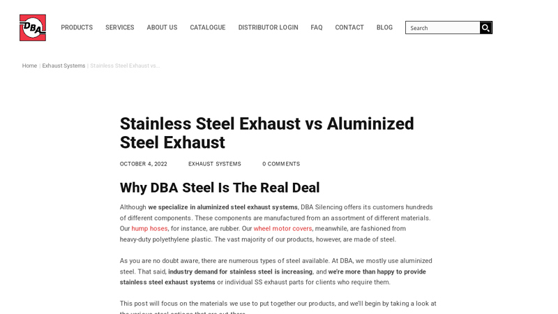 Stainless Steel Exhaust vs Aluminized Steel Exhaust