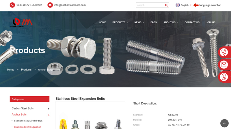 Stainless Steel Expansion Bolts