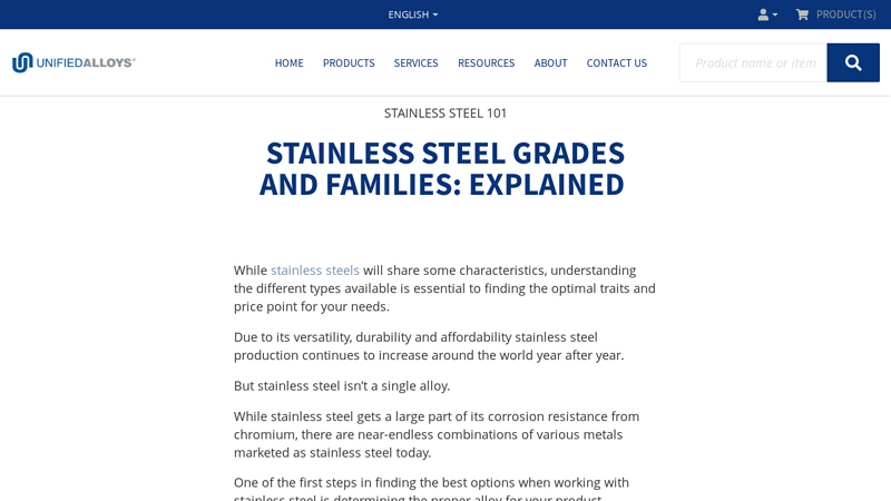 Stainless Steel Grades and Families: Explained