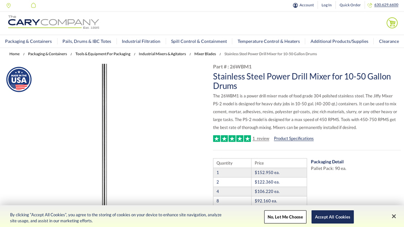 Stainless Steel Power Drill Mixer for 10