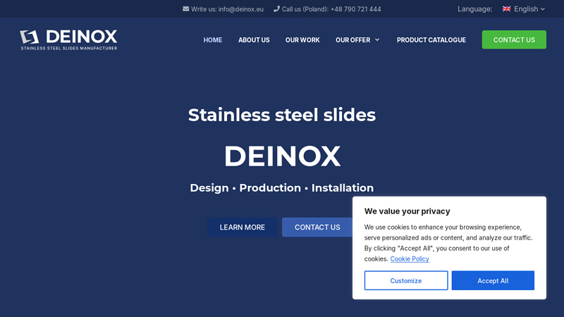 Stainless steel slides