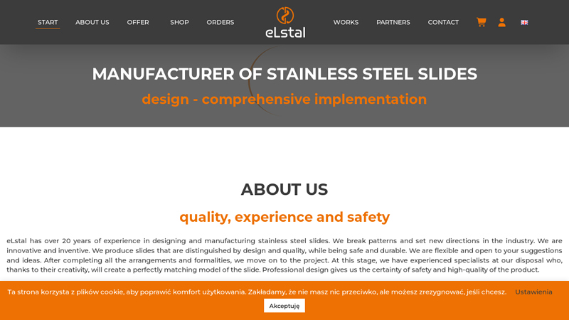 Stainless steel slides. Producer and designer