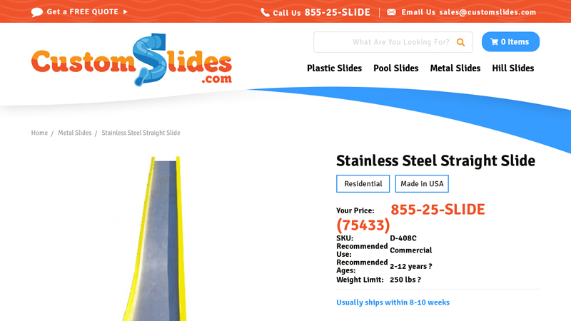 Stainless Steel Straight Slide
