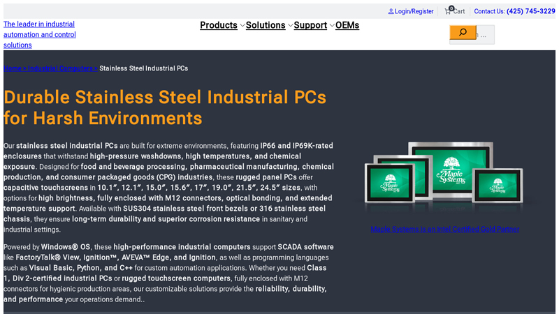 Stainless Steel Touch Screen PCs