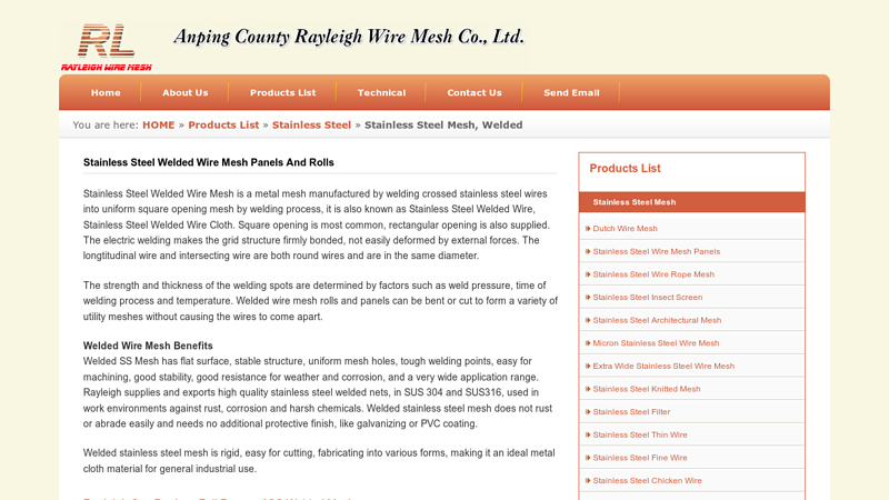 Stainless Steel Welded Wire Mesh Panels and Rolls