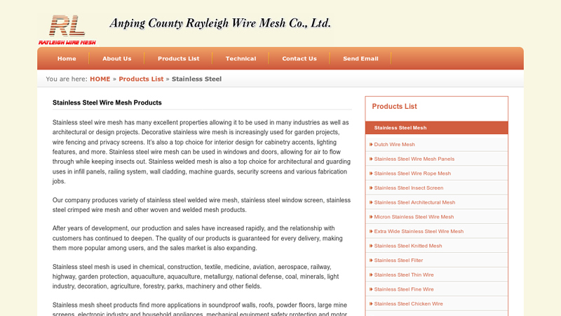 Stainless Steel wire mesh Products