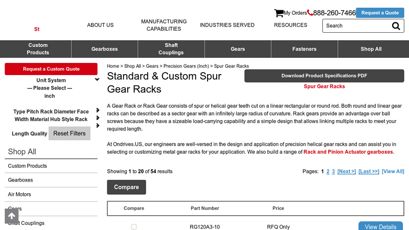 Standard & Custom Spur Gear Racks